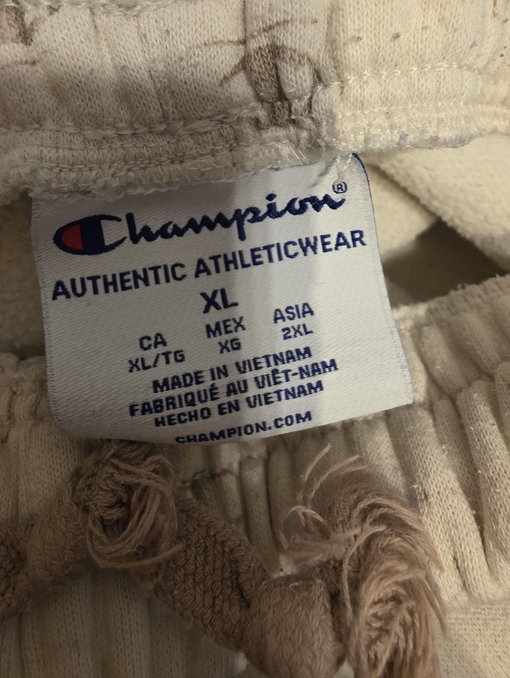 Champion Cream Allover Logo Jogger Sweatpants - Picture 2 of 4